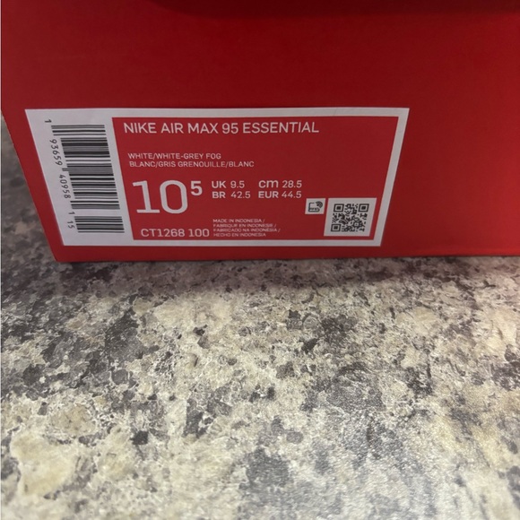 Nike Air Max 95 Essential "White/White-Grey Fog" Men's Running Shoes - Picture 3 of 4